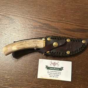 Custom Made Knife with Sheath - Brown and Tan